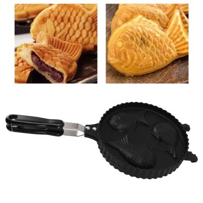 Po�le Taiyaki en Aluminium en Forme de Poisson Noir 42x19,5x14 cm Gaufriers