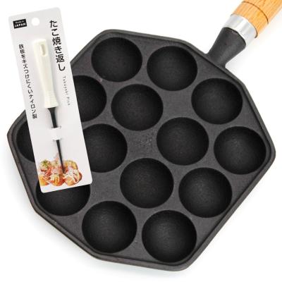 Takoyaki Po�le en Fonte avec Pic 14 Cavit�s 3,5 cm 27,5 cm Noir