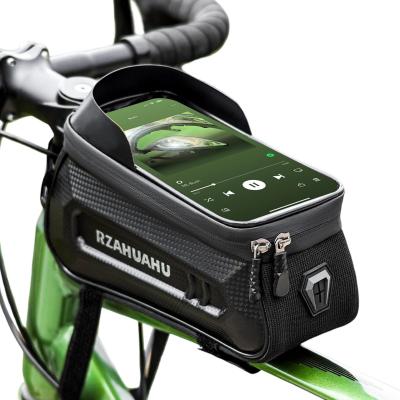 Sacoche Velo Cadre �tanche Guidon pour Smartphone 7'' Noir 23x9x12 cm