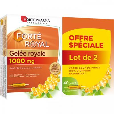 Forte Royal Gel�e Royale 1000mg Lot 2x20 Ampoules de 10ml