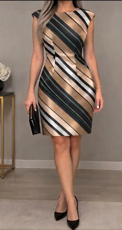 Robe CARVEN multicolore � rayures   T. 38   Neuve avec �tiquette