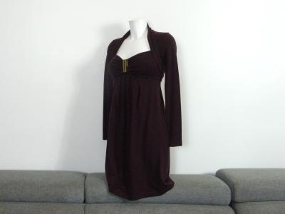 Robe en Violet Fonc� � Manches Longues  Taille 36  Plein Sud