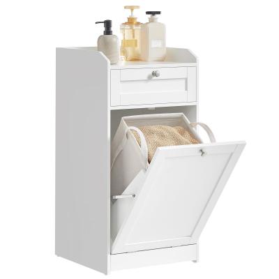 Meuble de Salle de Bain Panier � Linge Placard de Rangement avec Sac 40L x 80,2H