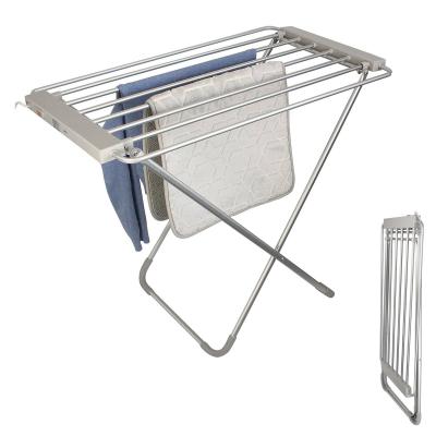 �tendoir � Linge �lectrique Chauffant 8 Barres Gris Aluminium S�che serviettes