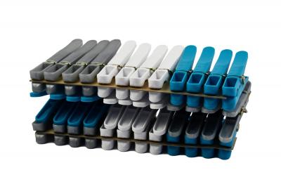 36 Pinces � Linge en Plastique Bleu Blanc et Gris Buanderie Rangement