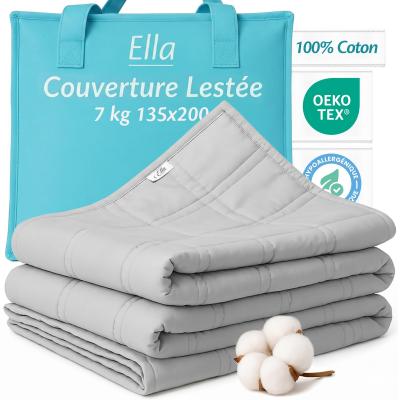 Couverture Lest�e Adulte 135x200 cm Pond�r�es Plaids Boutis Linge 7 kg Gris