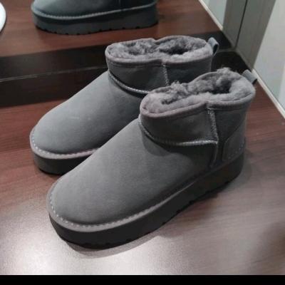 GOOCE MINDY bottines femme cuir gris doublure fourrure  mouton � enfiler EU 40