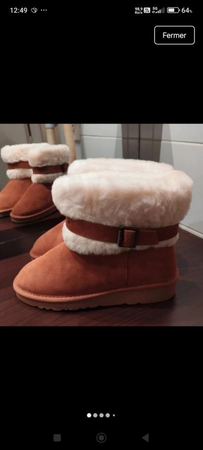 Nicebay Eira bottines femme cuir doublure mouton � enfiler EU 40