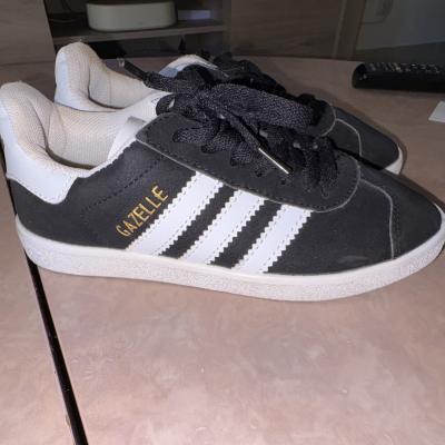 adidas Gazelle Baskets Homme EU 36 Noir-Blanc � lacets motif rayures