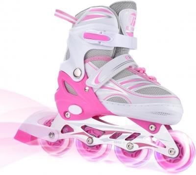 M Rollers en Ligne Patins � Roulettes en Ligne R�glables Rose Polypropyl�ne