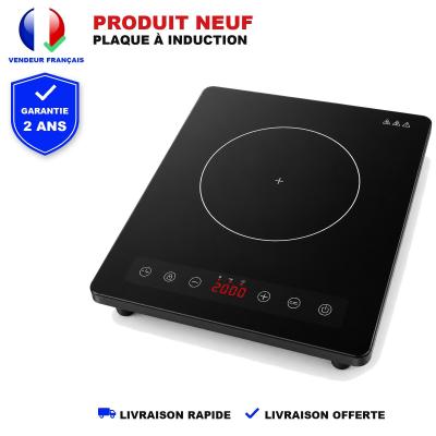 Plaque � Induction Portable 2000W Commande Tactile 8 Niveaux Minuterie