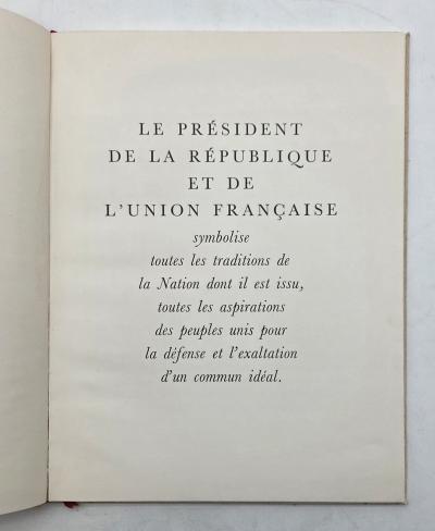 Ren� Coty Le Pr�sident de la R�publique et de l Union Fran�aise 1953 TBE