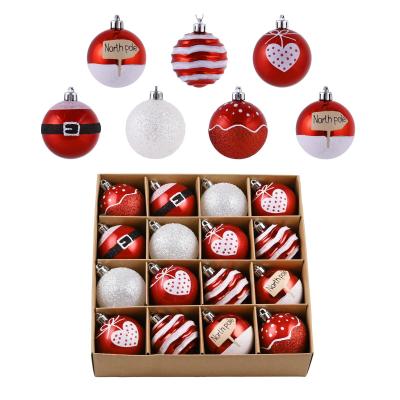 Boule de Noel pour Decoration Noel 16pcs 6cm de Noel Rouge et Blanche Plastique