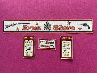 Playmobil Western   Arms Store   autocollant   Sticker Maison Western