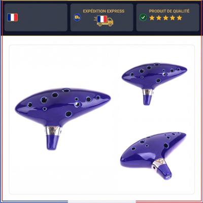 Ocarina 12 trous c�ramique bleu Alto C fl�te instrument de musique