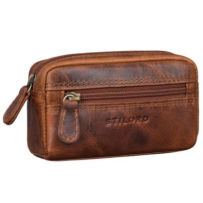 'Neal' Pochette Porte Clef Cuir Vintage �tui Cl�s Mini Portefeuille Uni Homme