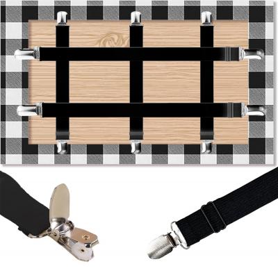 Pinces � Nappe Lot de 5 pour Tables en Plein Air Noir Acier Inoxydable Uni