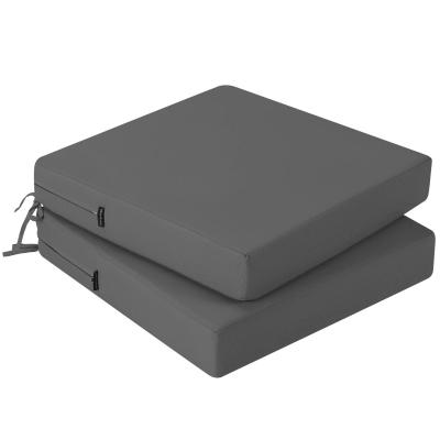 Coussins de Chaise d'Ext�rieur en Mousse 45 x 45 cm Gris Fonc� Lot de 2 Uni
