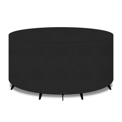 Housse de Protection pour Table de Jardin Ronde Grande en Tissu Oxford Noir