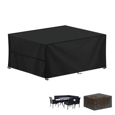 Housse Salon de Jardin 180x120x75 cm Housse de Protection pour Meubles Noir