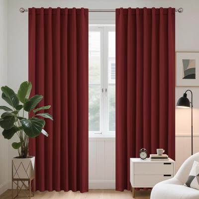 Rideau Occultant Thermique Rouge Bourgogne 140x260 cm Rideaux 2 Pi�ces Polyester