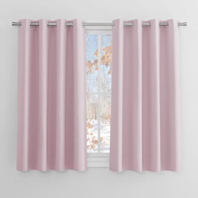 Rideaux Occultants Lot de 2 Rideau Thermique � Oeillets Rose Clair Tissu Uni