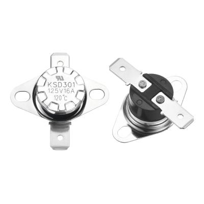 Thermostat KSD301 120�C 248�F 16A Normalement Ferm� N C Interrupteur 2 pi�ces
