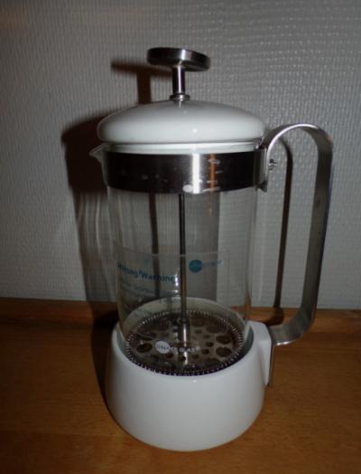 Cafeti�re � Piston Vintage JENAER GLAS Porcelaine Blanche Verre Inox 1L Germany