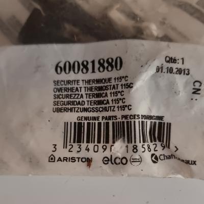 Ariston Thermostat de surchauffe 115�C s�curit� thermique R�f. 60081880