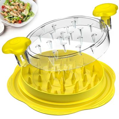 Jaune Grand Broyeur de Poitrine de Poulet avec Brosse et Fourchette Plastique