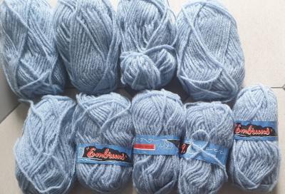 LOT de 9 PELOTES de LAINE neuves Embruns bleu ciel