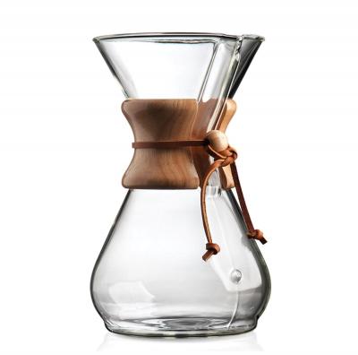 Cafeti�re Verre 10 Tasses Poign�e Bois 1,25 l Clair Unique Classique