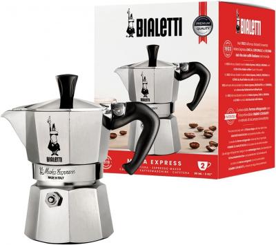 Bialetti Moka Express 2 Tasses Cafeti�re Expresso Aluminium Iconic percolateur