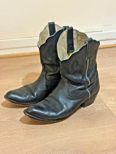 Bottes western cowboy noir vintage homme taille 8 8,5