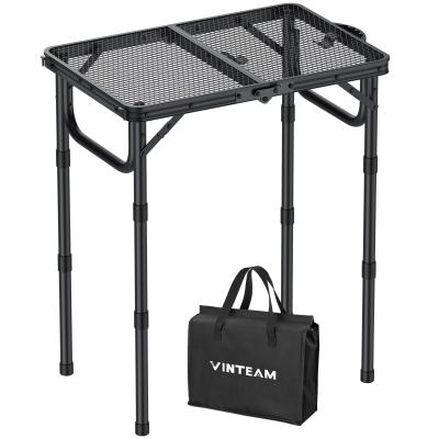 Table de Camping Pliante 3 Hauteur R�glable Grille 58 x 40 cm Noir