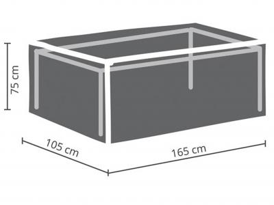 Housse pour Table de Jardin 165 x 105 x 75 cm Gris Uni Moderne Grey