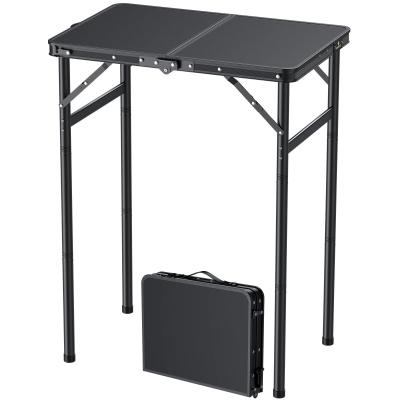Table de Camping Pliable en MDF Pliante Multifonctionnelle Marron Aluminium