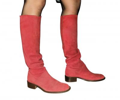 Philippe Papadopoulos Riding Boots Red All Leather Size 37 EUR