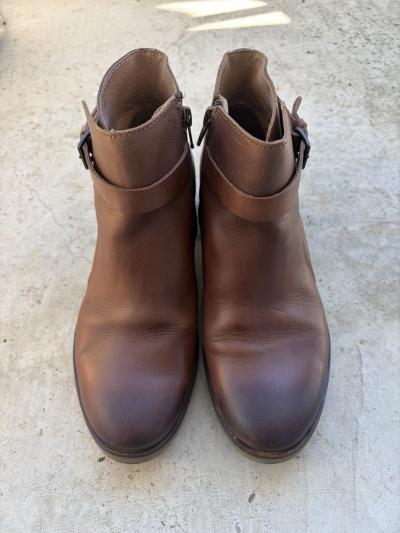 Kickers bottillons cuir marron boucle, zip, antid�rapants, EU 37