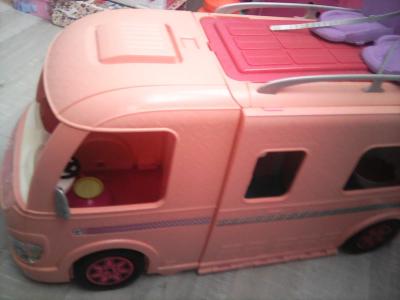 lot barbie camping car avec sa boite   poupees mannequin mattel