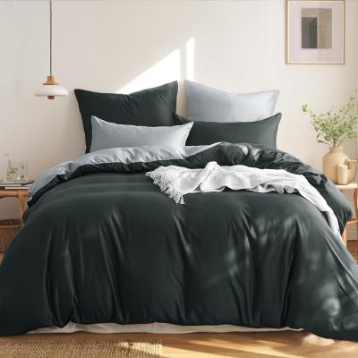 Parure de Lit 200 x 200 cm en Coton Gris Ensemble de Literie 200x200 cm 3 Uni