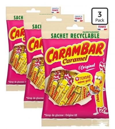 Carambar Caramel Original   Lot de 3 sachets de 180 g   540 g   Bonbons fran�ais