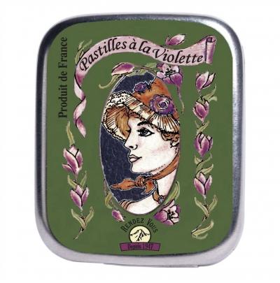 LOT DE 4  Bo�te m�tal Pastilles � la violette 16g