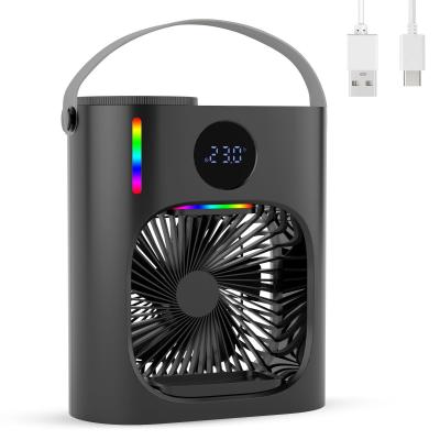 Noir Climatiseur Mobile Portable Silencieux 900ML Plastique USB Mini Air 2 Modes