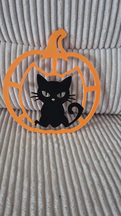 D�coration Murale Halloween 3D   Chat Citrouille - Squelette - Ch�teau ...