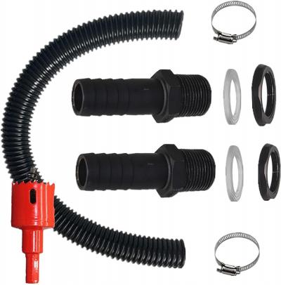 Kit de Raccordement pour Citerne de Pluie 25 mm Noir Plastique R�servoirs d'Eau