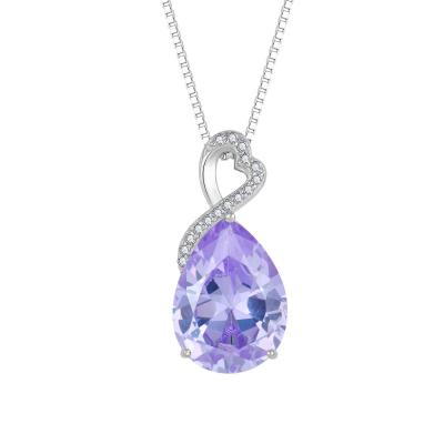 Collier pour Femme Argent Sterling 925 Pendentif Alexandrite 22 x 10 mm Moderne