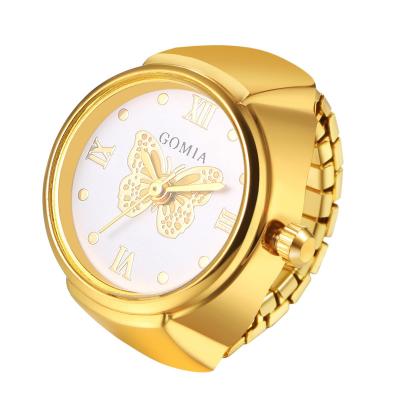 Bague Montre Extensible Acier Inoxydable Fantaisie Doigt Homme Or jaune Papillon