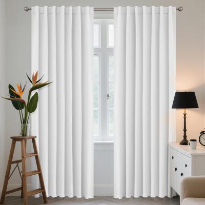 Rideau Occultant Thermique Blanc 140x260 cm Rideaux 2 Pi�ces Polyester Uni