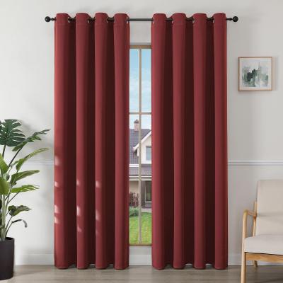 Rideau Occultant 2 Pi�ces L 140 x H 220 Rideau Thermique Isolant Rouge Bourgogn